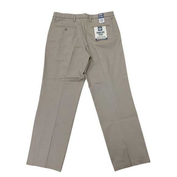 Dockers Pants Mens 36x32 Beige Pleated Front Stretch Flex Comfort Chino Office - Picture 5 of 11